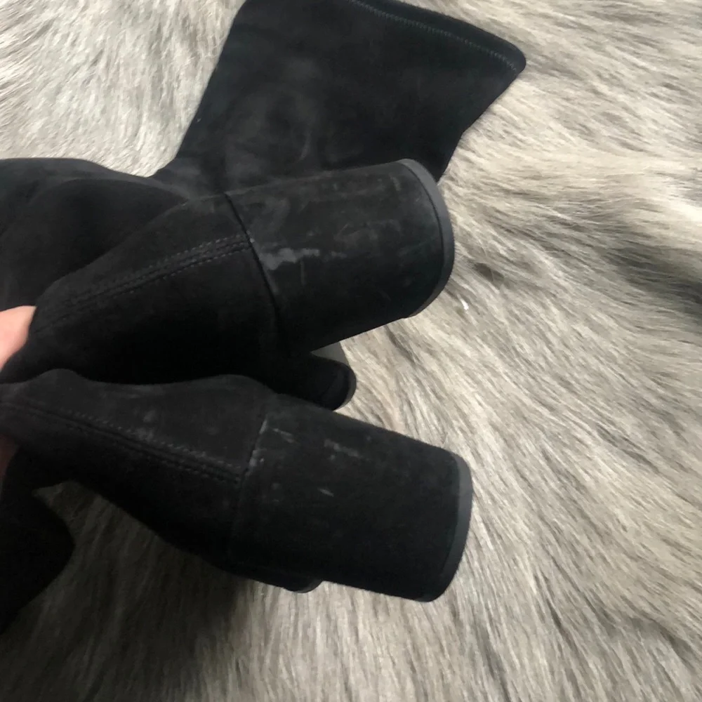 Stuart Weitzman Tieland Black Over-the-Knee Suede Boots